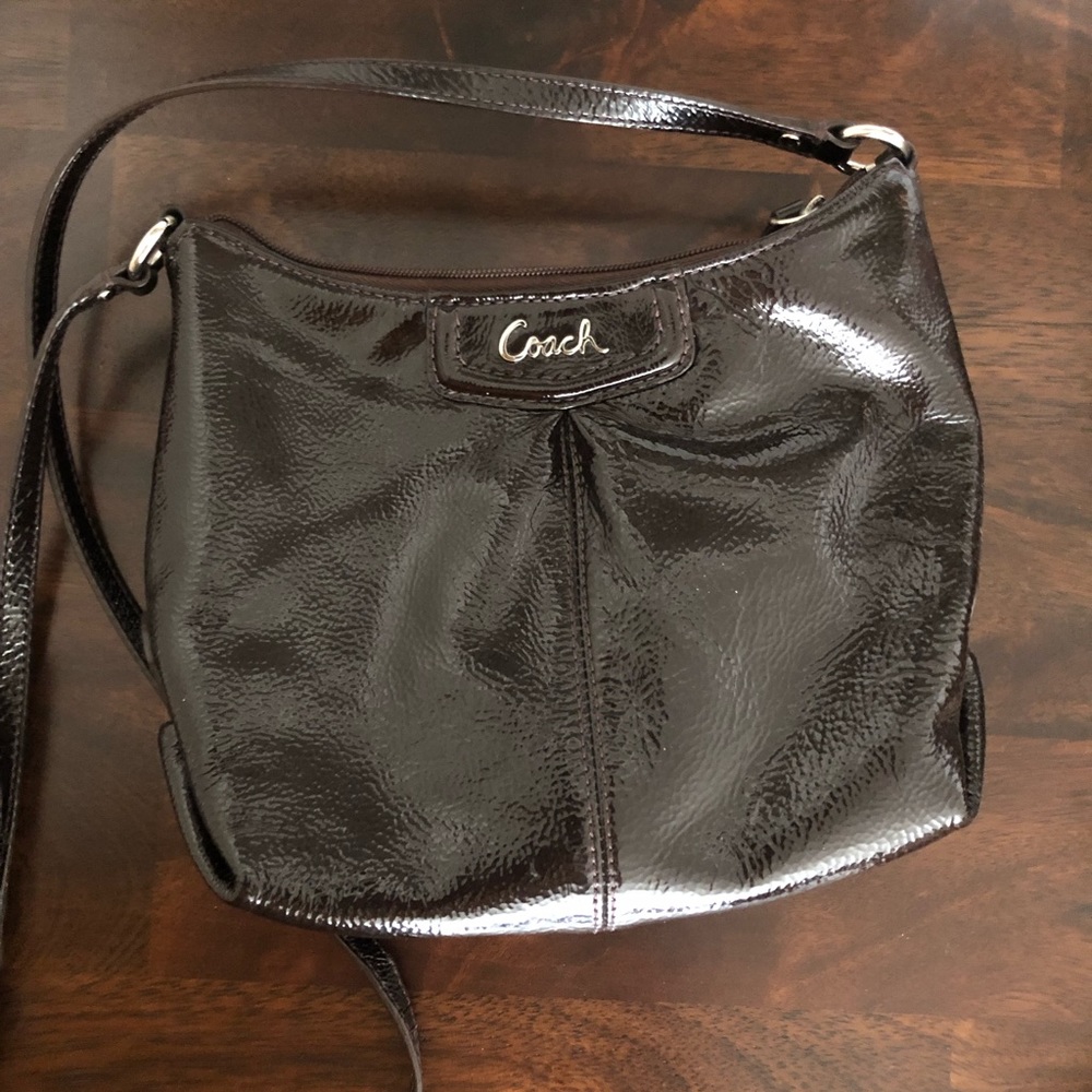 Coach dark brown crossbody purse